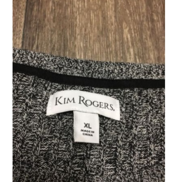 Kim Rogers Gray & Black Ribbed Sweater - Picture 4 of 5